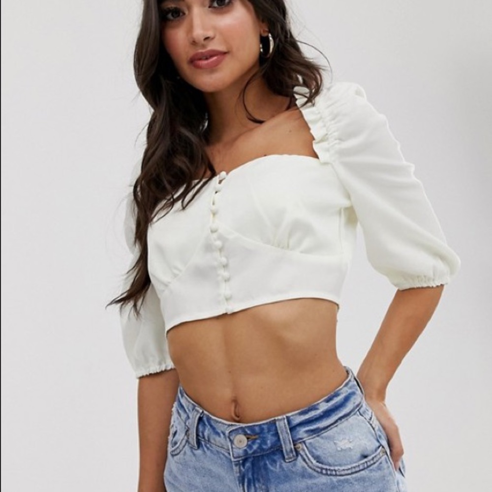 NWT Missguided Petite Milkmaid Crop Top